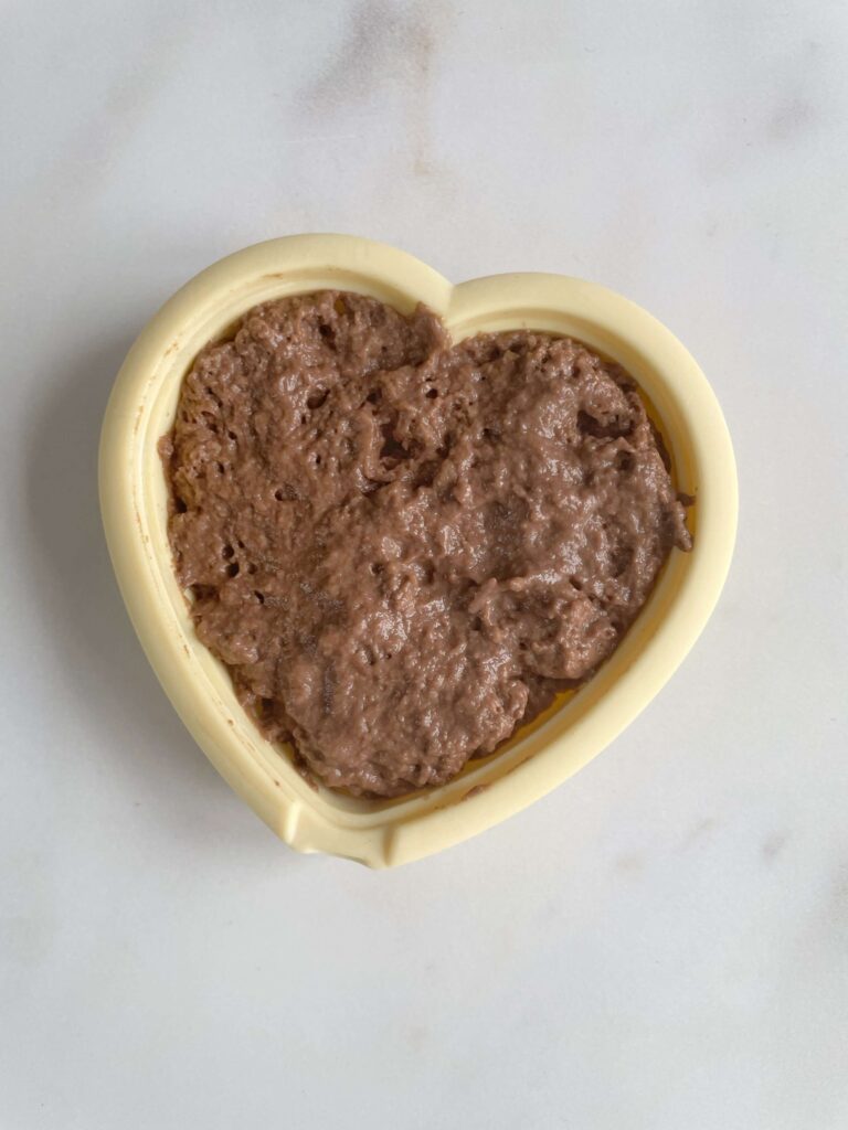 Chocolate Mousse in heart shaped mold