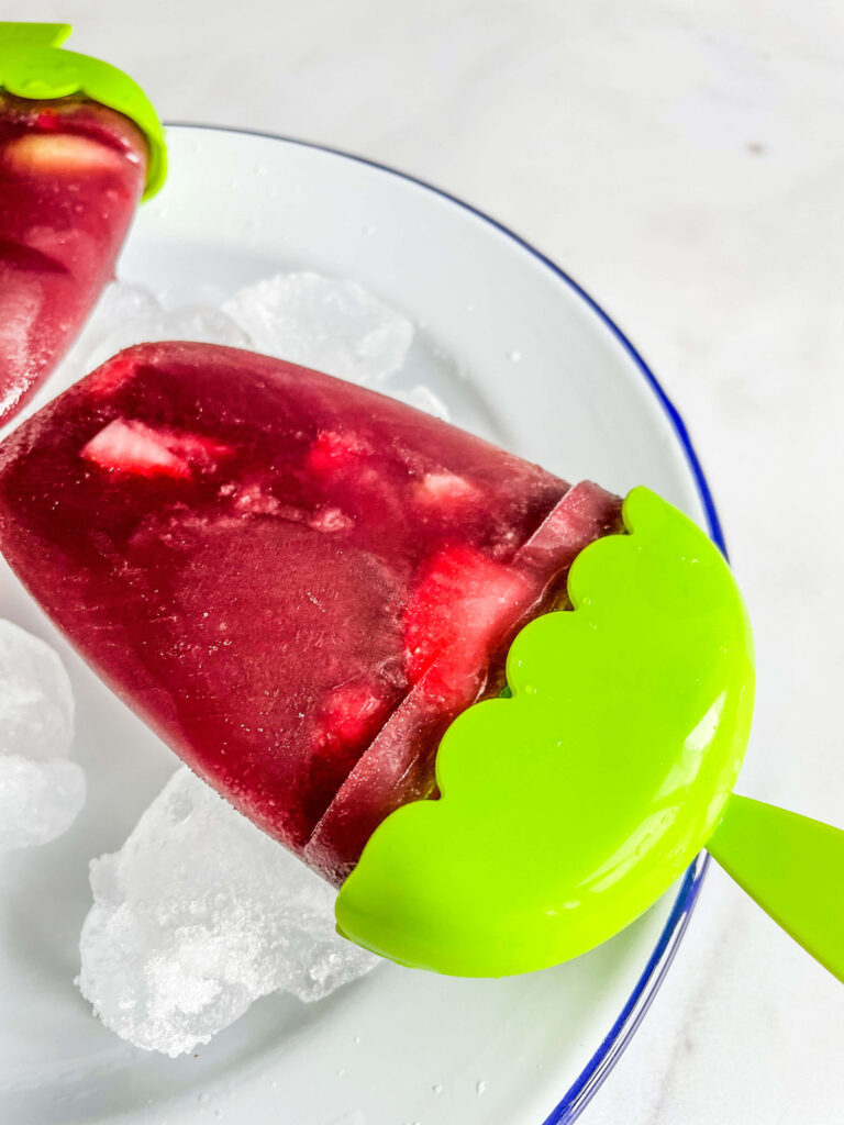 Red Wine Sangria Popsicle on plate