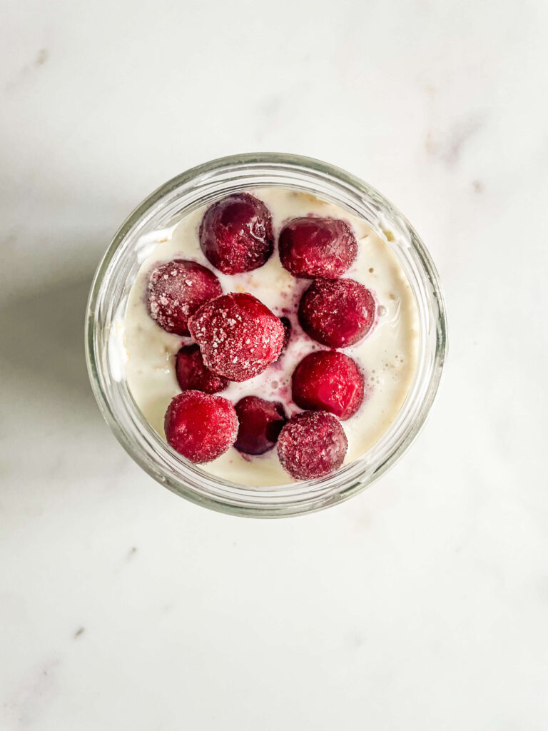 Frozen Cherry Overnight Oats 