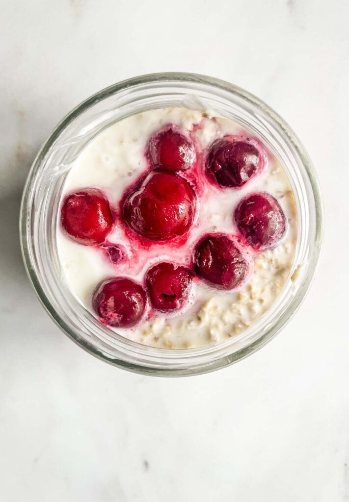 Frozen Cherry Overnight Oats