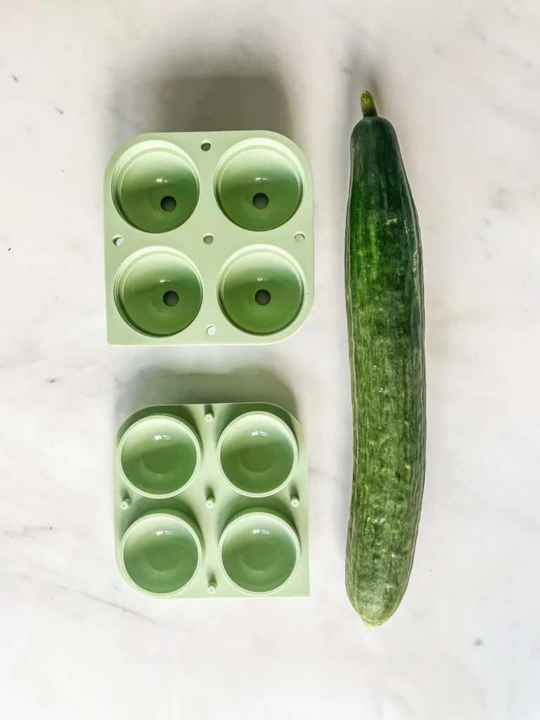 Cucumber and Ice Cube Tray